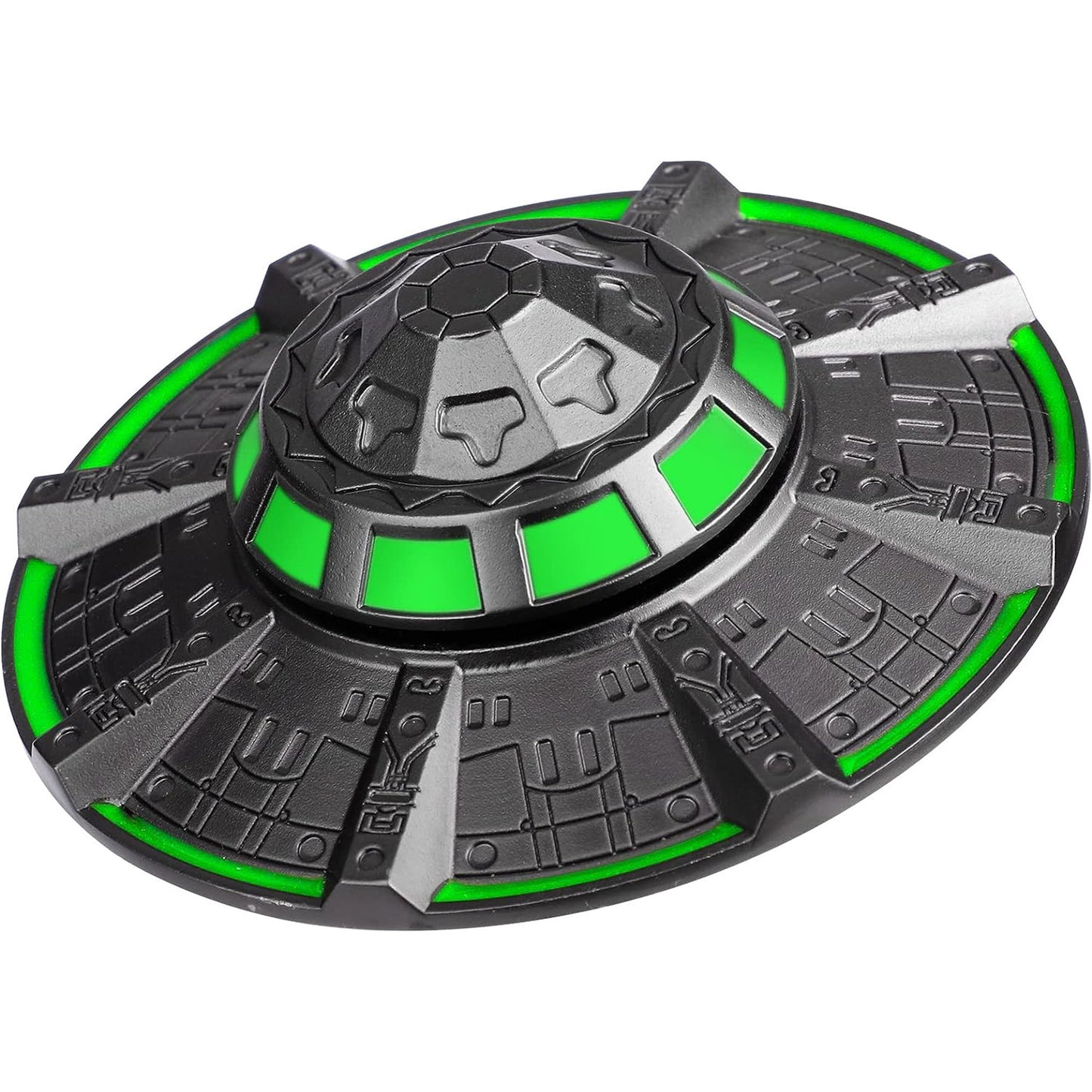 Blue Mars UFO Fidget Spinner Spaceship Toy for Kids Adults, Glow in The Dark Handheld Metal Hand Finger Spinner
