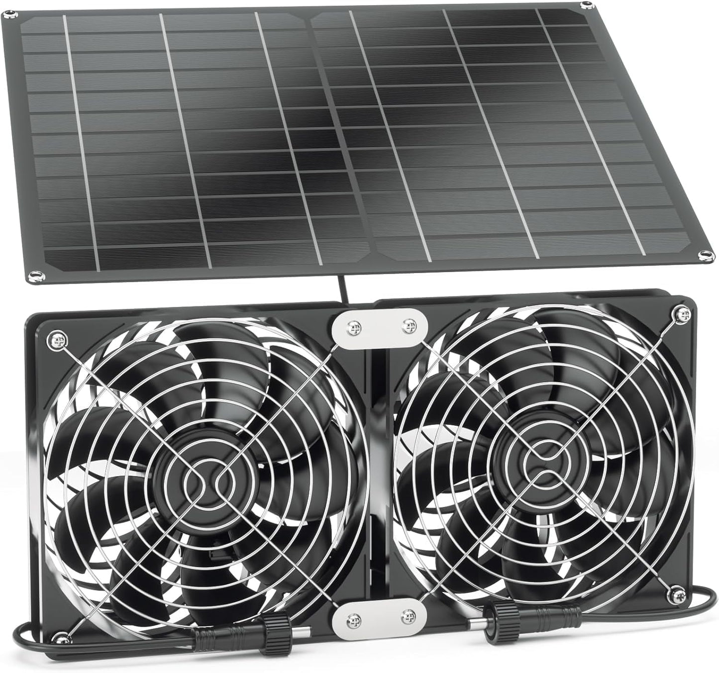 Solar Fan, 30W Solar Powered Fan, Greenhouse Solar Fan. Suitable for Chicken coops, pet Houses, Garage, and Solar ventilationFan, IPX7 Waterproof Solar Panel Fan Kit