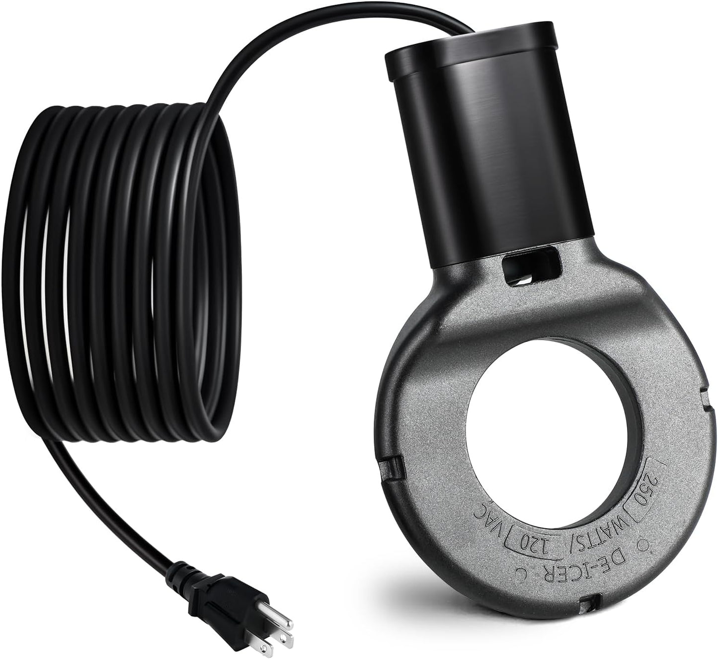 250W Utility De-Icer, Chicken Water Heater, Submergible Cast Aluminum Thermostatic Control Bird Bath Heater De-icer, for Livestock Poultry Birds, Cows, Horses, Animals Drink Water (Black)