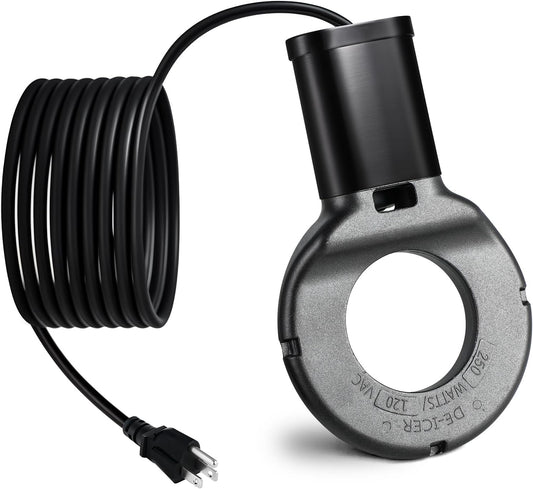 250W Utility De-Icer, Chicken Water Heater, Submergible Cast Aluminum Thermostatic Control Bird Bath Heater De-icer, for Livestock Poultry Birds, Cows, Horses, Animals Drink Water (Black)