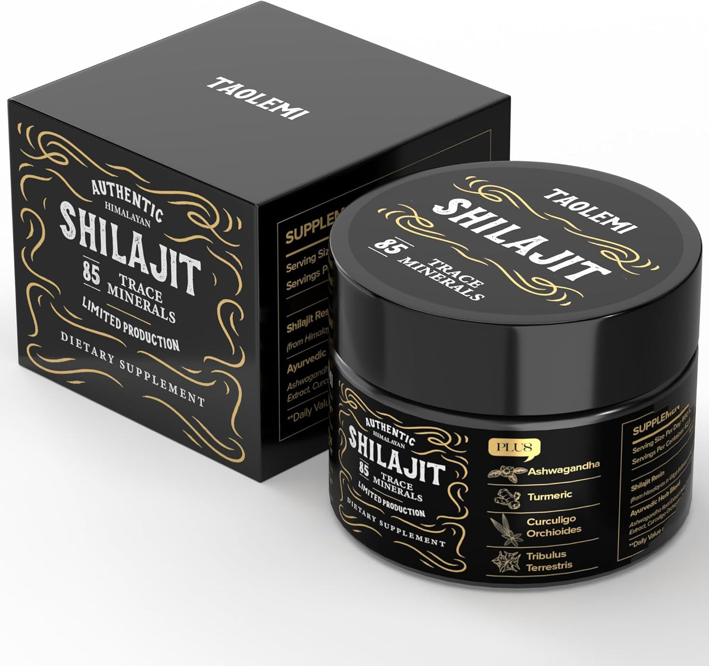 Shilajit Pure Himalayan Organic, Taolemi 48g Jar Natural Shilajit Resin for Men & Women, 85+ Trace Minerals & Fulvic Acid, Pure Himalayan Extract, Natural Energy and Vitality Enhancer, 780MG, 62.5 Ser