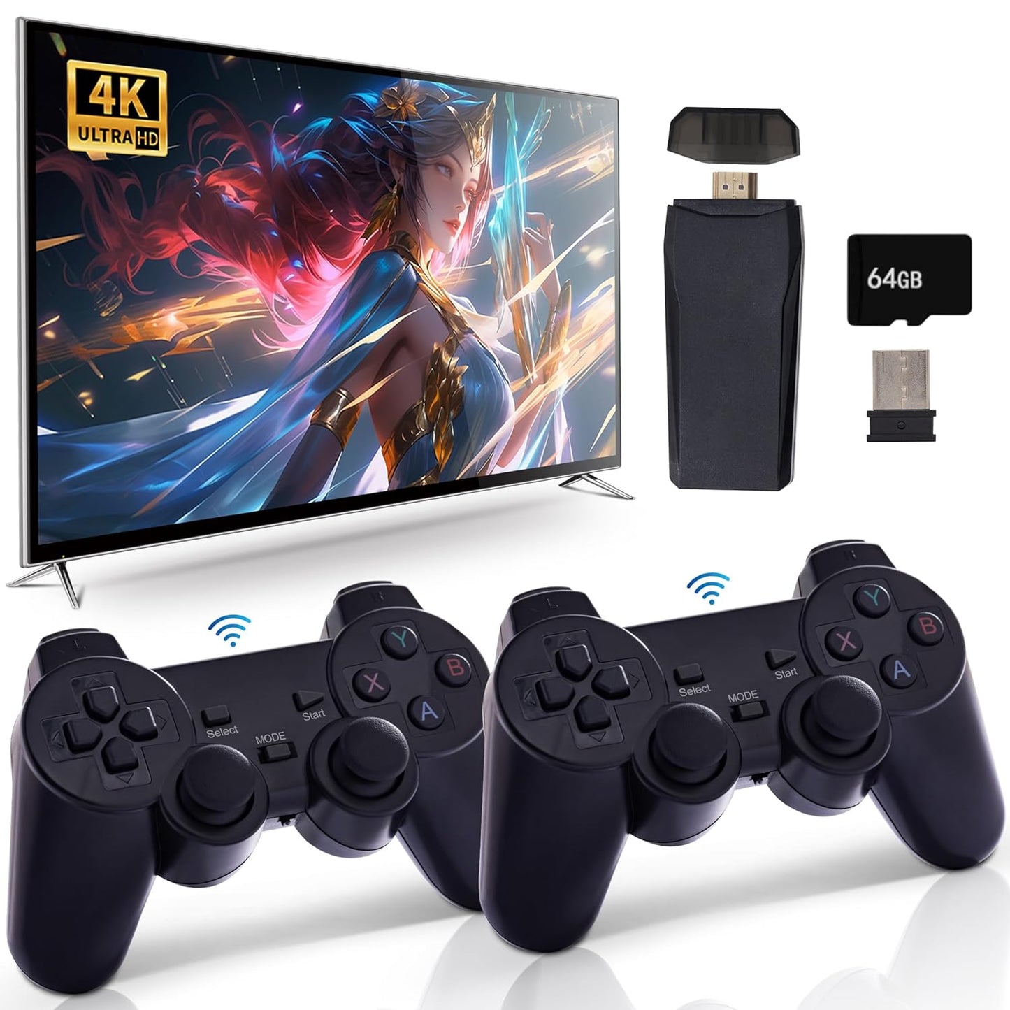 Wireless Controllers,Plug & Play Video TV Game with 25109+ Games Built-in