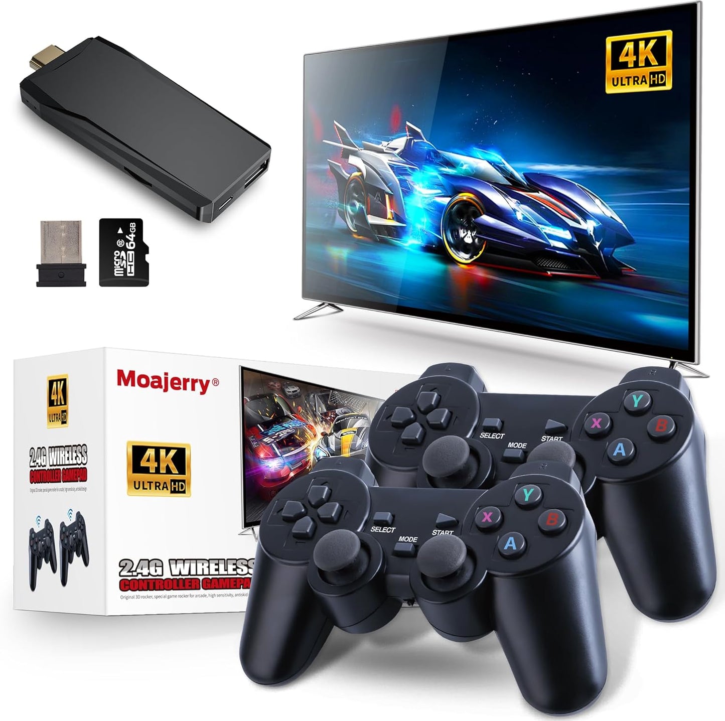 Game, Wireless Retro Game Console, Plug & Play Video TV Game with 21120+ Games Built-in, 64G, 4K HDMI Output, Dual 2.4G Wireless Controllers
