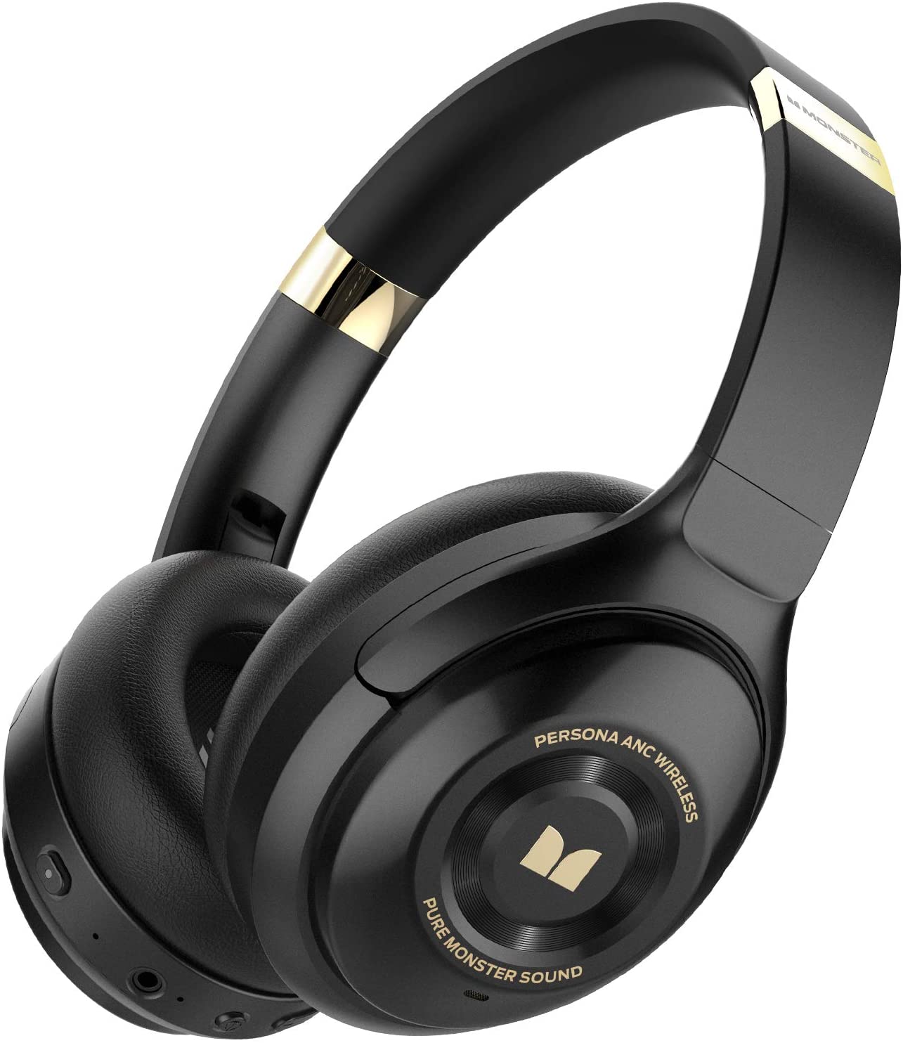 Monster Persona Active Noise Cancelling Headphones, Wireless Headphones with Mic, Over-Ear Bluetooth Headset, 30H Playtime, Hi-Fi Audio & Deep Bass, Memory Foam Ear Cups, for Travel, Home Office.