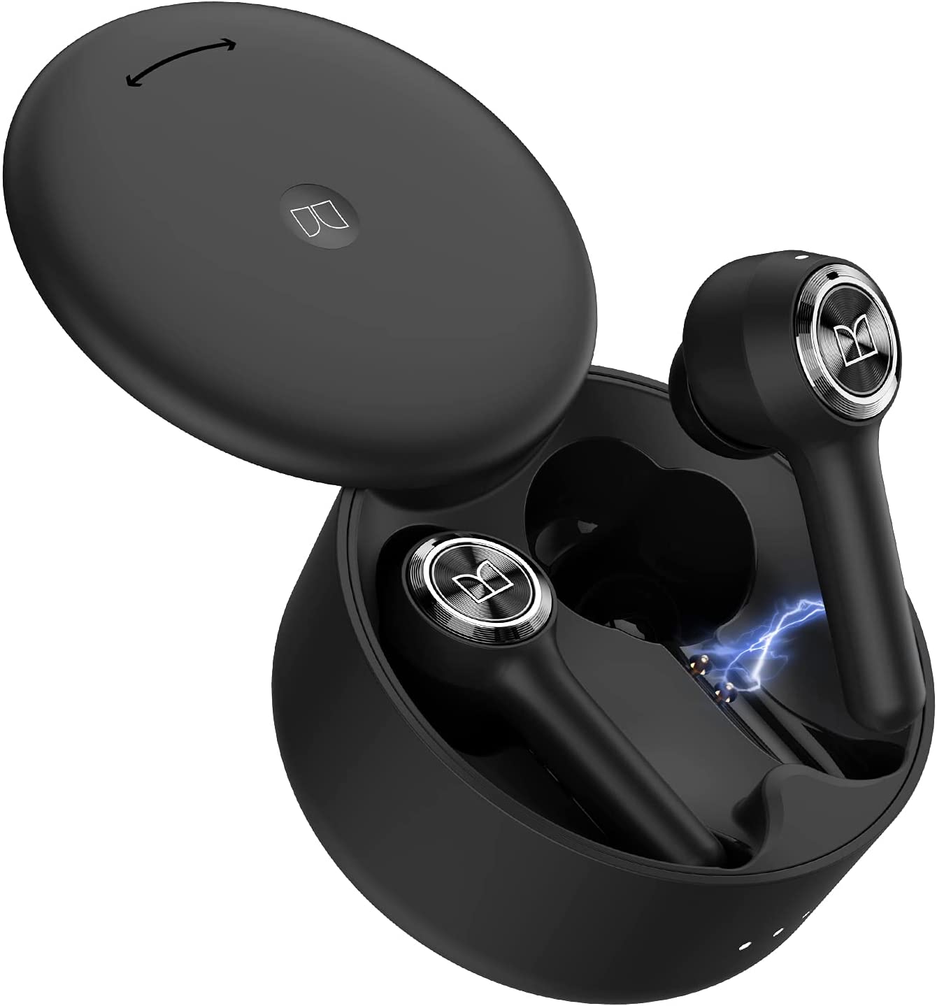 Monster Clarity 102 Plus Wireless Earbuds, Bluetooth 5.0 in-Ear Headphones with Wireless Charging case, True Wireless Earbud with Built-in Dual Microphones, Hands-Free Calling (Black)
