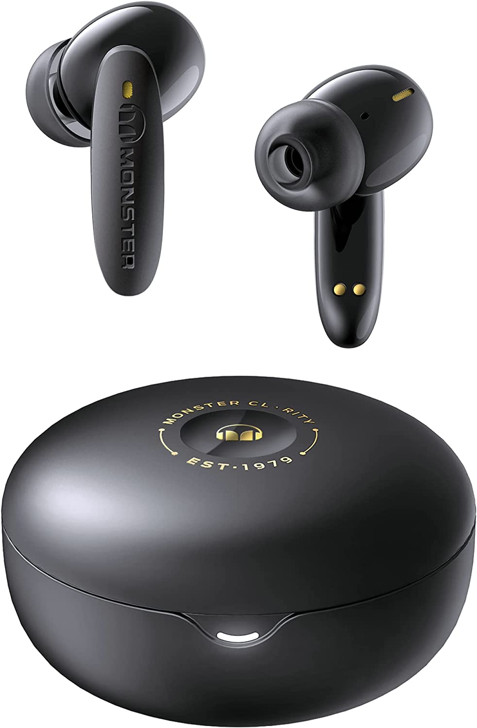 Monster Clarity 108 ANC Active Noise Cancelling Earbuds Bluetooth 5.2 Wireless Earphones with 4 Built-in Microphones, 30H Long Playtime Deep Bass Fast Charging Cordless Hands Free Clear Call