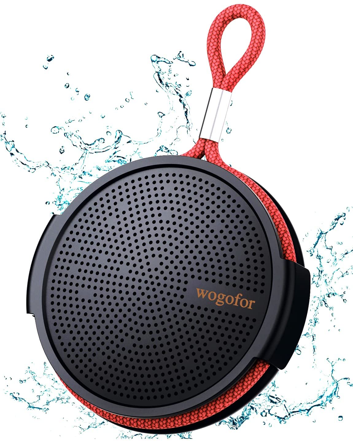 Waterproof Shower Speaker, Portable Small Bluetooth Speaker Wogofor IPX5 12H Playtime, Shower Speaker Bluetooth Waterproof with Stereo and Bass, Wireless Speaker for Home, Travel, Hiking, Bathroom