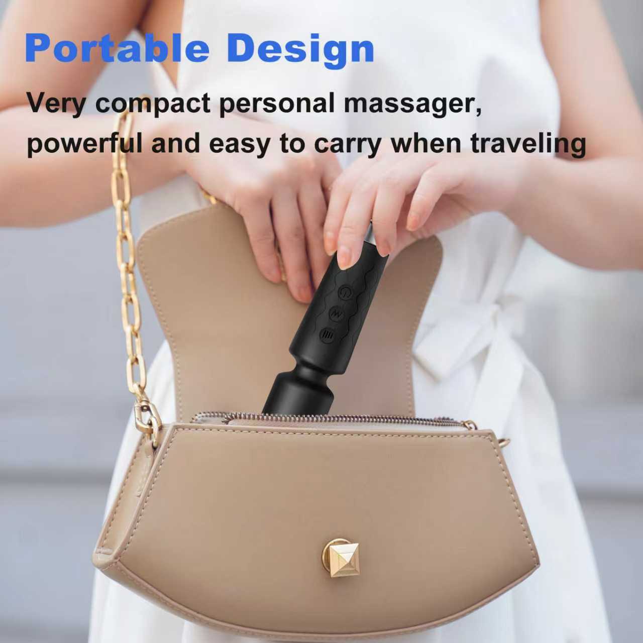 Blankdict Personal Massager, Micro Wireless Massager, Powerful Combination of Functions, Waterproof and Portable, Suitable for Neck, Leg and Hand Pain, Deep Black