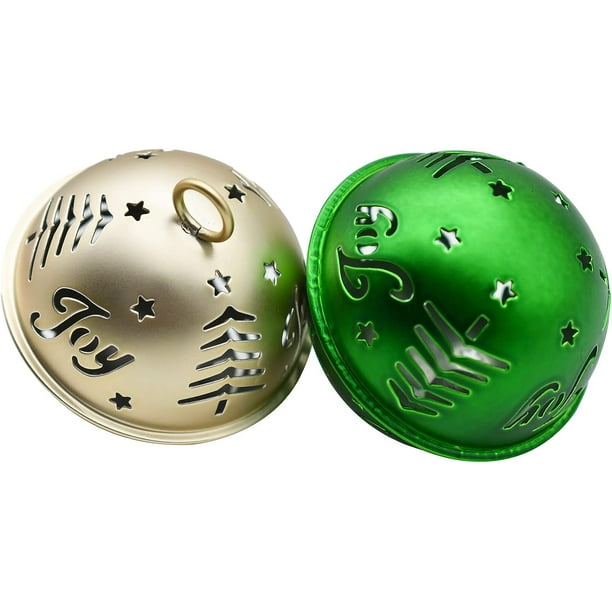 Blue Mars Christmas Jingle Bell Big Hollow Bell Colorful Xmas Tree Bell Metal Sleigh Bell for House/Party