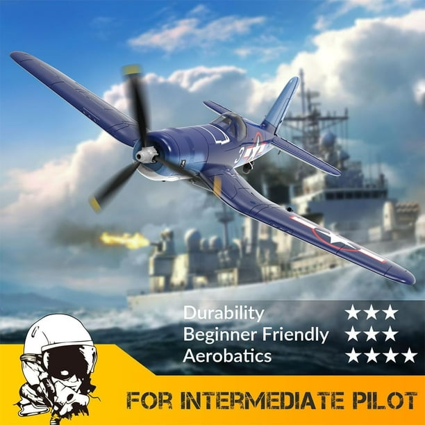 Blue Mars RC Plane, F4U Corsair 2.4G 4CH Remote Control Electric Fighter Aircraft Ready to Fly, EPP Foam Flight Stabilizer System
