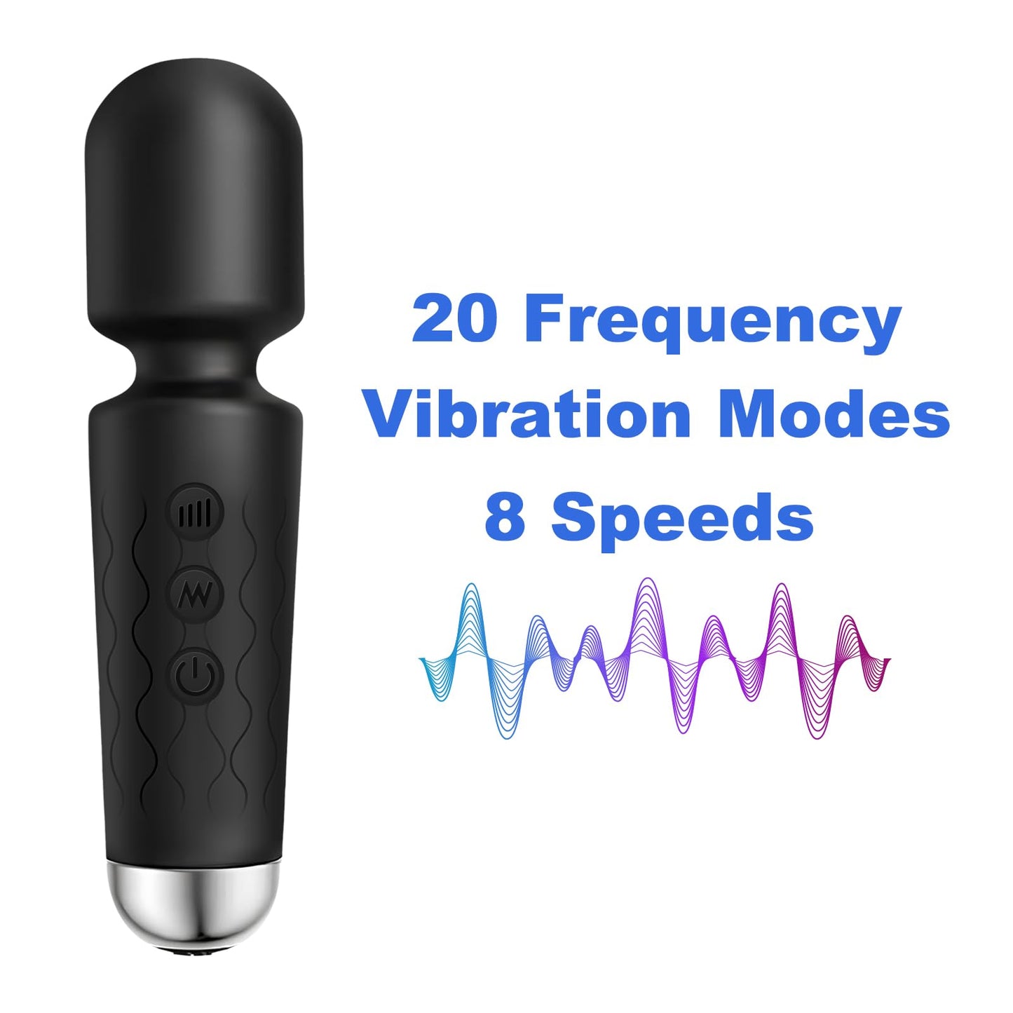 Blankdict Personal Massager, Micro Wireless Massager, Powerful Combination of Functions, Waterproof and Portable, Suitable for Neck, Leg and Hand Pain, Deep Black