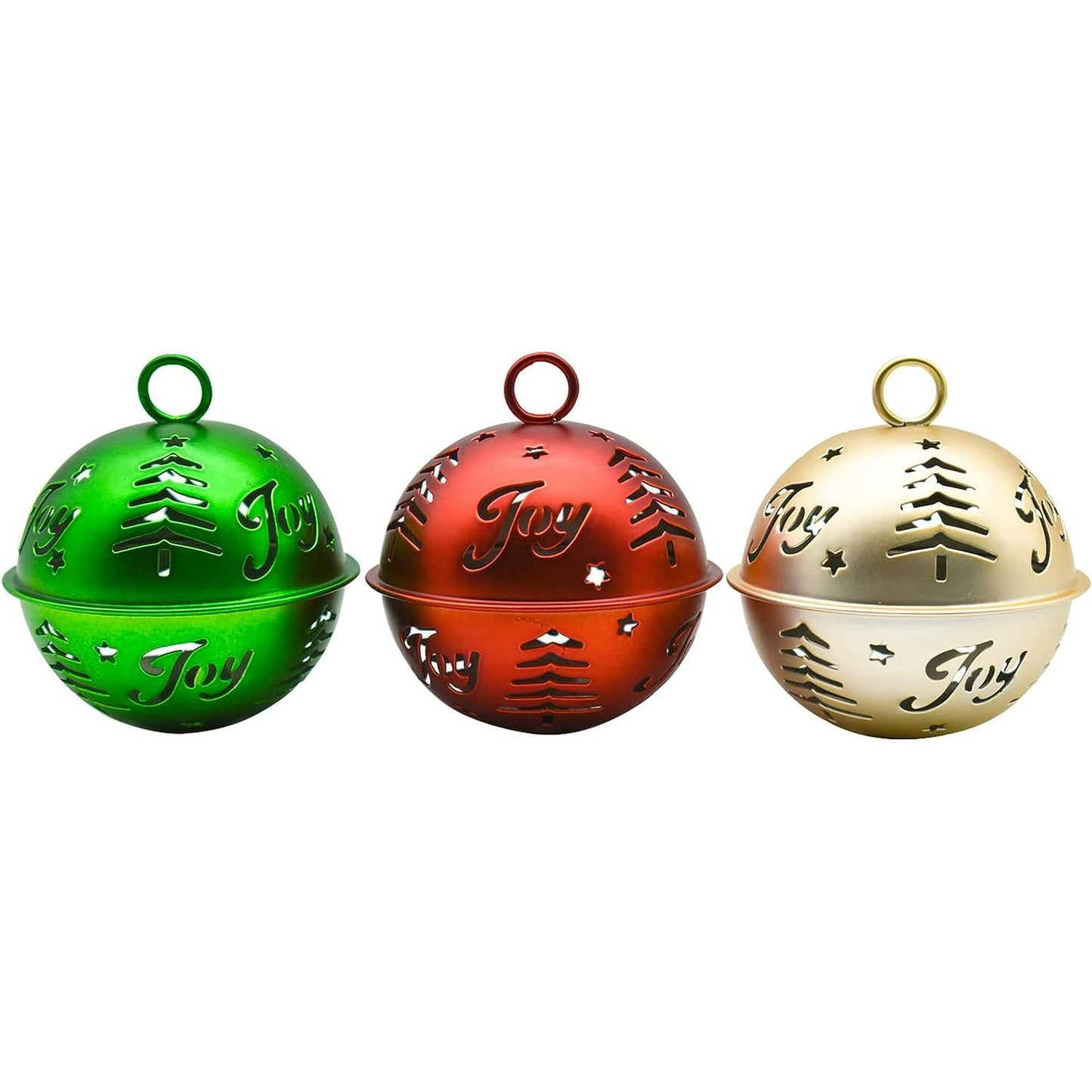 Blue Mars Christmas Jingle Bell Big Hollow Bell Colorful Xmas Tree Bell Metal Sleigh Bell for House/Party