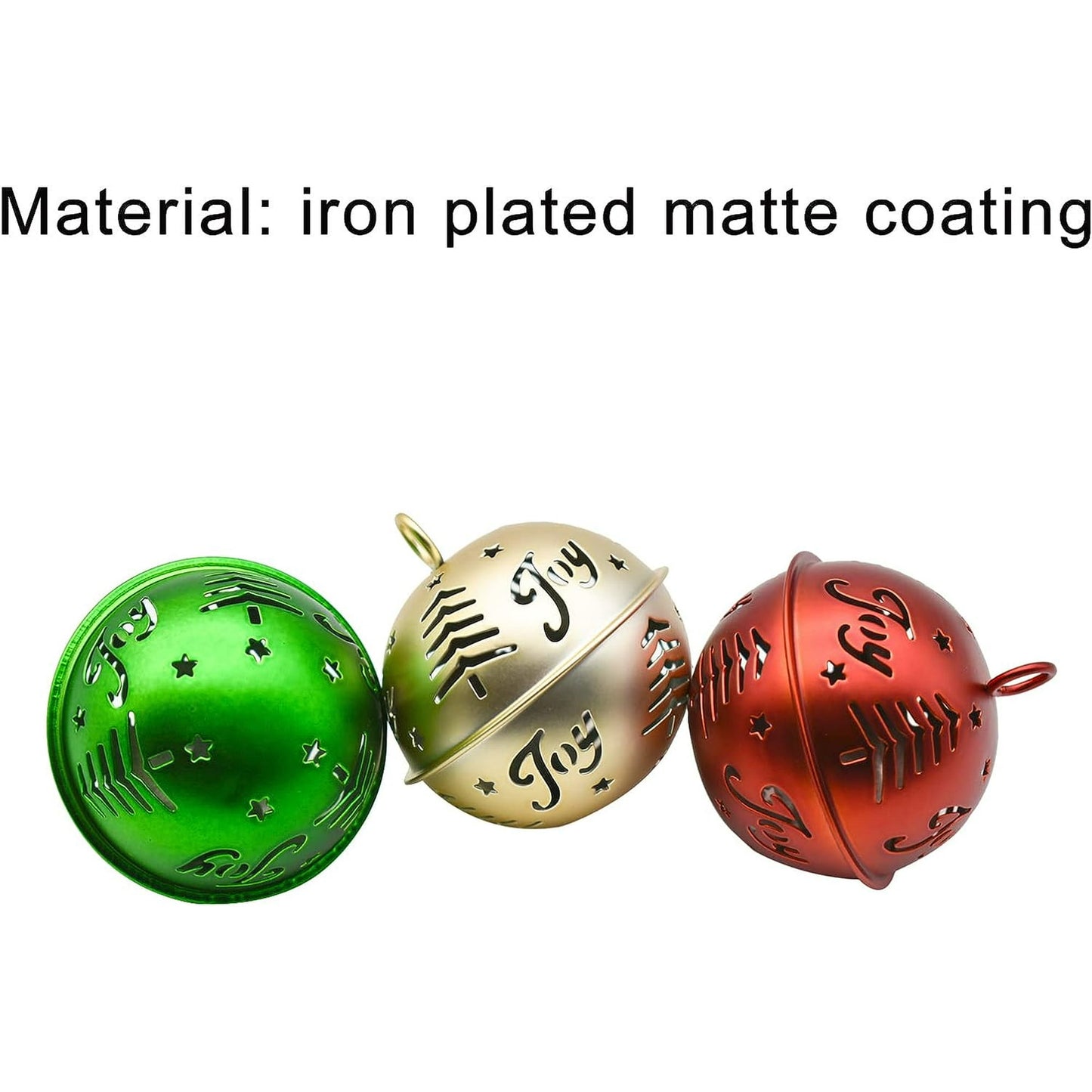 Blue Mars Christmas Jingle Bell Big Hollow Bell Colorful Xmas Tree Bell Metal Sleigh Bell for House/Party