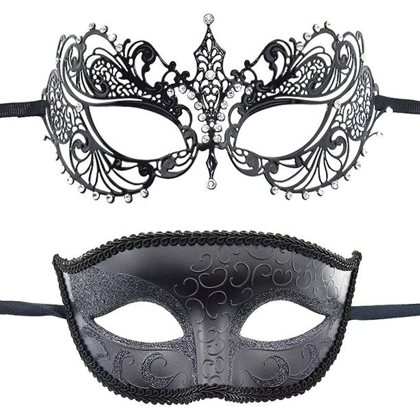 Blue Mars Set Masquerade Ball Mask Carnival Mardi Gras Prom Mask