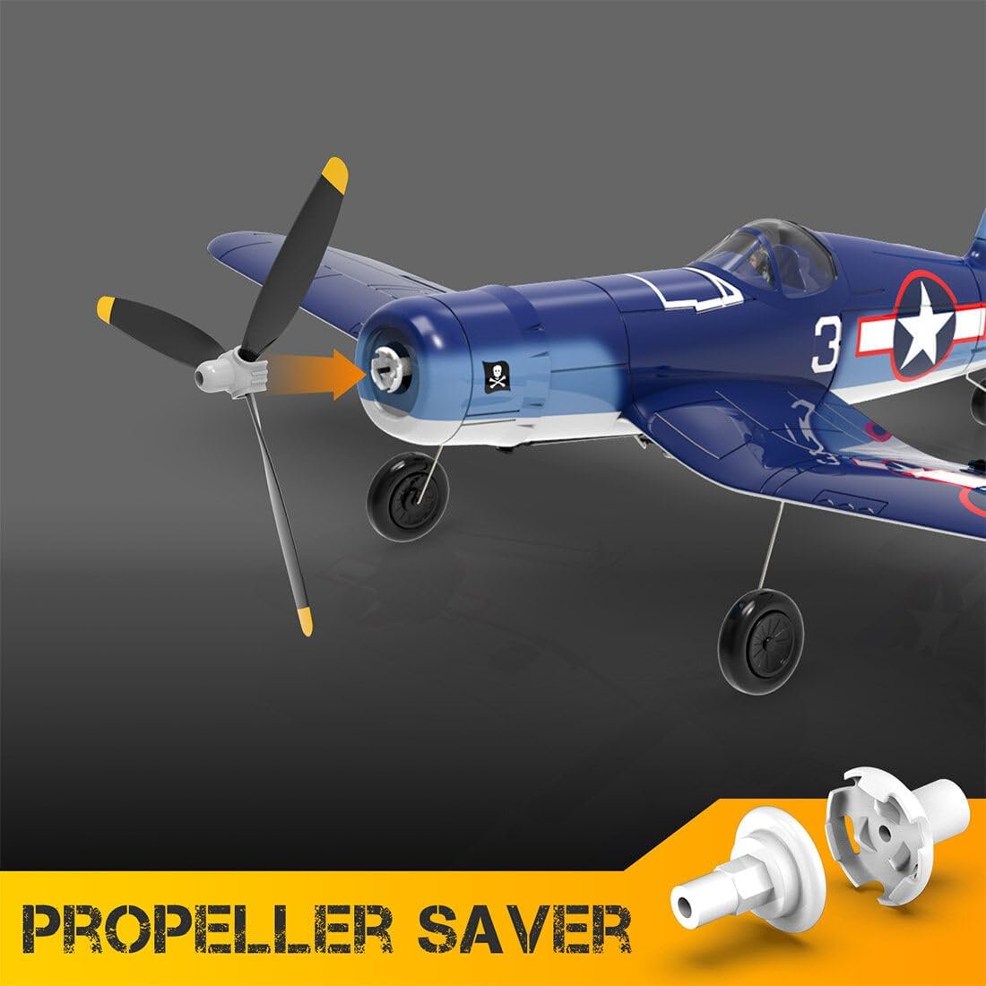 Blue Mars RC Plane, F4U Corsair 2.4G 4CH Remote Control Electric Fighter Aircraft Ready to Fly, EPP Foam Flight Stabilizer System