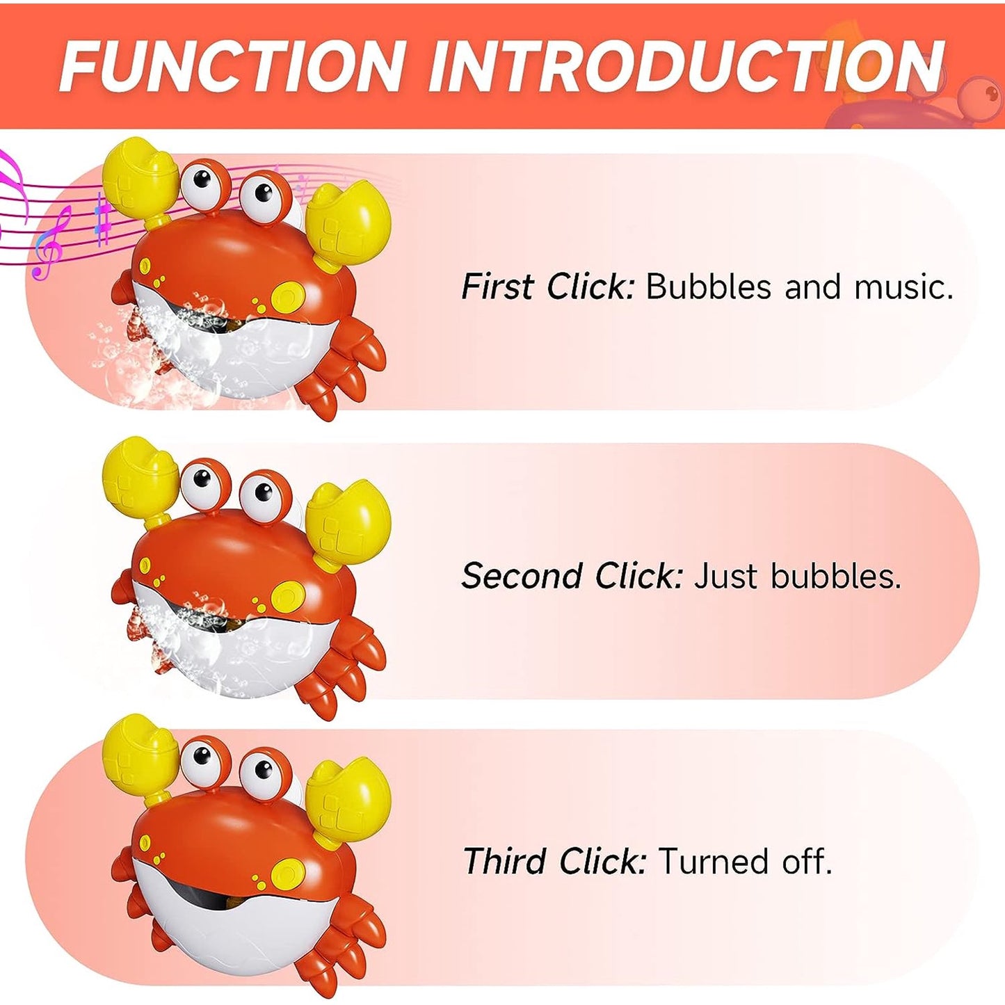 Blue Mars Crawling Crab Baby Toy with Music and LED Lights, Baby Crab Walking Toy, Interactive Dancing Toy Crab