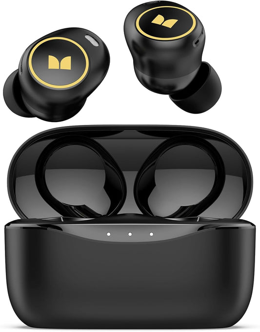 Monster Achieve 300 AirLinks Wireless Earbuds, Headphones with Touch Control, Bluetooth 5.3, in-Ear Stereo Sound, USB-C Quick Charge, Built-in Mic for Clear Calls, Water-Resistant Design for Sports