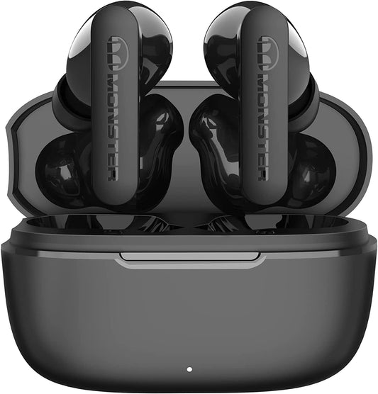 Monster N-Lite Clear Talk Wireless Earbuds Bluetooth 5.3 Headphones with CVC 8.0 Noise Reduction, IPX8 Waterproof in-Ear Stereo Earphones 60H Playtime, Bluetooth Earbuds with Fast Charging for Sport
