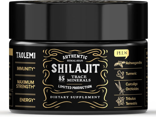 Shilajit Pure Himalayan Organic, 47g Jar Natural Shilajit Resin for Men & Women, 85+ Trace Minerals & Fulvic Acid, Pure Himalayan Extract, Natural Energy and Vitality Enhancer, 62.5 Ser