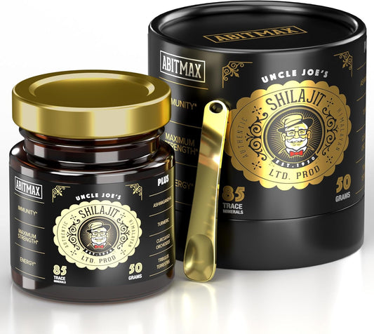 Shilajit Pure Himalayan Organic, 48g Jar Natural Shilajit Resin for Men & Women, 85+ Trace Minerals & Fulvic Acid, Pure Himalayan Extract, Natural Energy and Vitality Enhancer