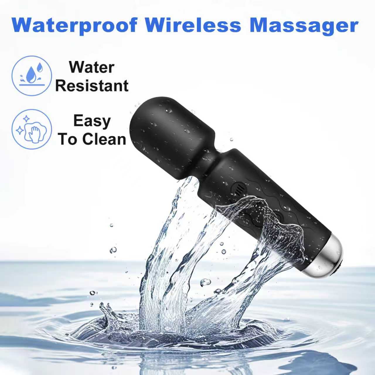 Blankdict Personal Massager, Micro Wireless Massager, Powerful Combination of Functions, Waterproof and Portable, Suitable for Neck, Leg and Hand Pain, Deep Black