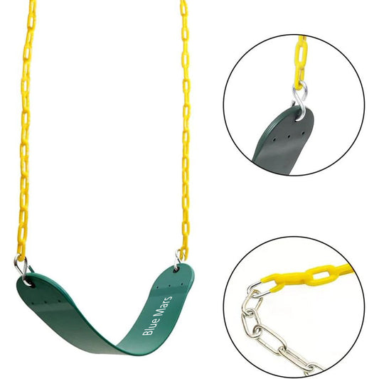 Blue Mars Heavy Duty Toddler Swing Set with Chain Coated Swing Seat Replacement Accessories for Kids Outdoor Play Playground Trees Swing