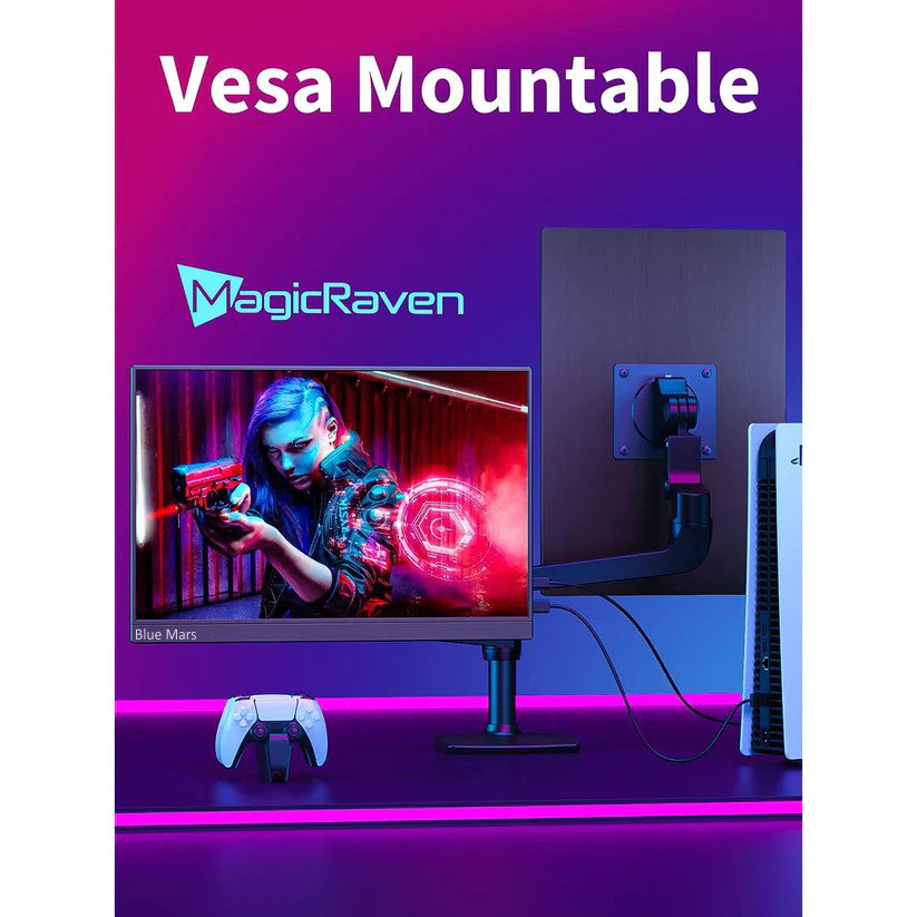 Blue Mars Portable Monitor, MagicRaven 16" 1920x1200 IPS Gaming Monitor for laptop, Dual USB C HDMI Computer Display with Speakers