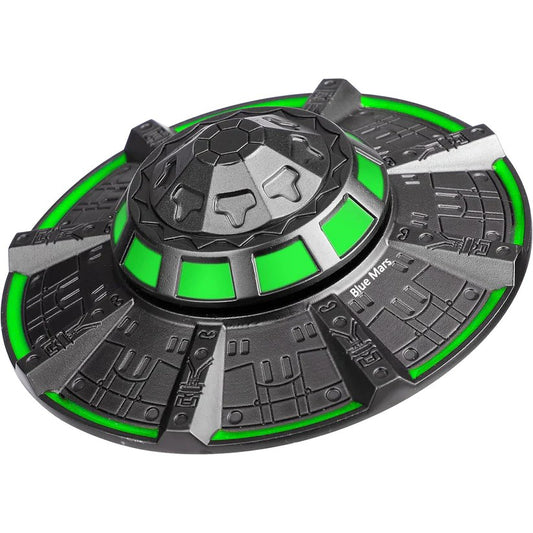 Blue Mars UFO Fidget Spinner Spaceship Toy for Kids Adults, Glow in The Dark Handheld Metal Hand Finger Spinner