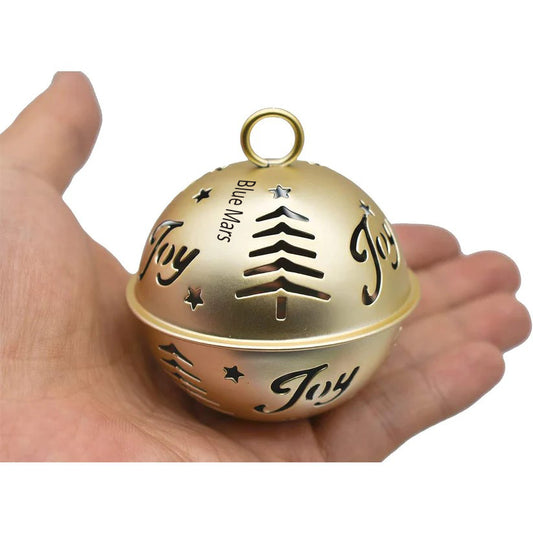 Blue Mars Christmas Jingle Bell Big Hollow Bell Colorful Xmas Tree Bell Metal Sleigh Bell for House/Party
