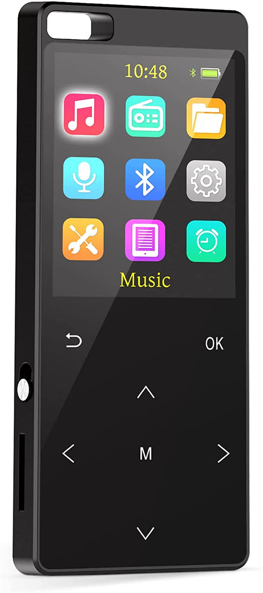 Safuciiv 64GB MP3 Player, Bluetooth 5.0, Hi-Fi Lossless Music Player with FM Radio, Recorder, FM Bluetooth Transmitter, FM Radio Recording, with Speaker, Alarm Clock, Stopwatch, Calendar.