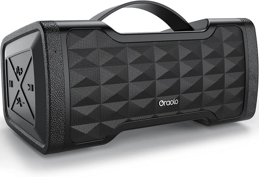 Loud Bluetooth Speaker - Oraolo M91 24W Wireless Portable Large Speaker Stereo Sound, IPX5 Waterproof, Support TF Card/AUX, Built-in Mic for Home Party Outdoor Beach
