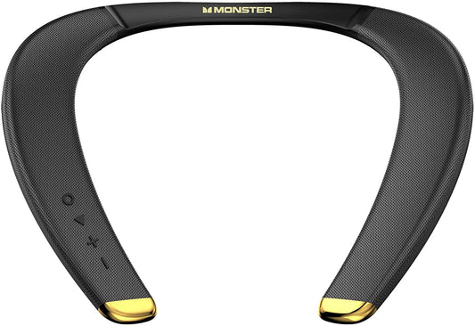Monster Boomerang Petite Neckband Bluetooth Speakers, Waterproof Wireless Wearable Speaker, Bluetooth 5.0, Qualcomm Chip, True 3D Stereo Sound Around The Neck Speaker, 15H Long Playtime, Black