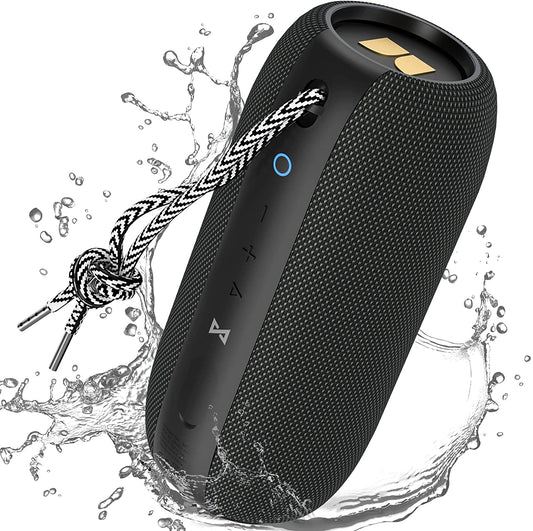 Monster S320 Bluetooth Speakers, Portable Bluetooth Speaker, 40W True Wireless Speaker,360° stereo sound effect,IPX7 Waterproof Speaker, 32Hour Playing Time,Bluetooth 5.0 Built-in Mic, Suitable for outdoor Speaker, Black