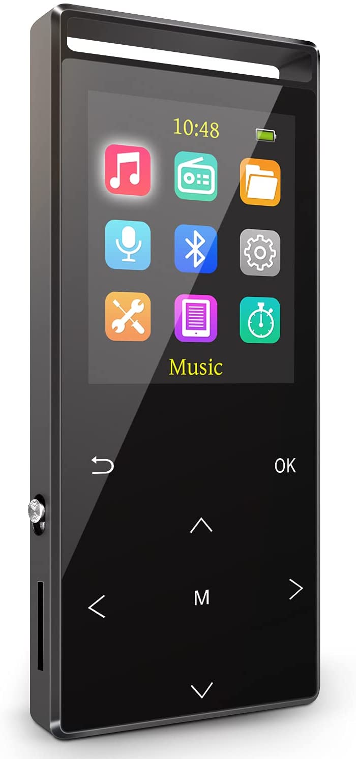 Safuciiv 32GB MP3 Player, Bluetooth 5.0, Hi-Fi Lossless Music Player with FM Radio, Recorder, FM Bluetooth Transmitter, FM Radio Recording, with Speaker, Alarm Clock, Stopwatch, Calendar.