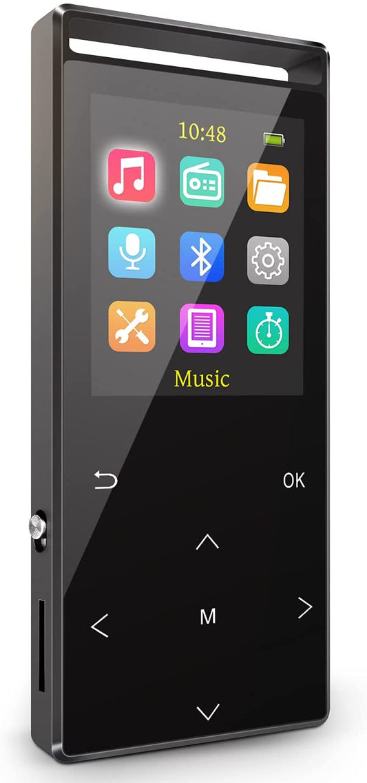 Safuciiv 32GB MP3 Player, Bluetooth 5.0, Hi-Fi Lossless Music Player with FM Radio, Recorder, FM Bluetooth Transmitter, FM Radio Recording, with Speaker, Alarm Clock, Stopwatch, Calendar.