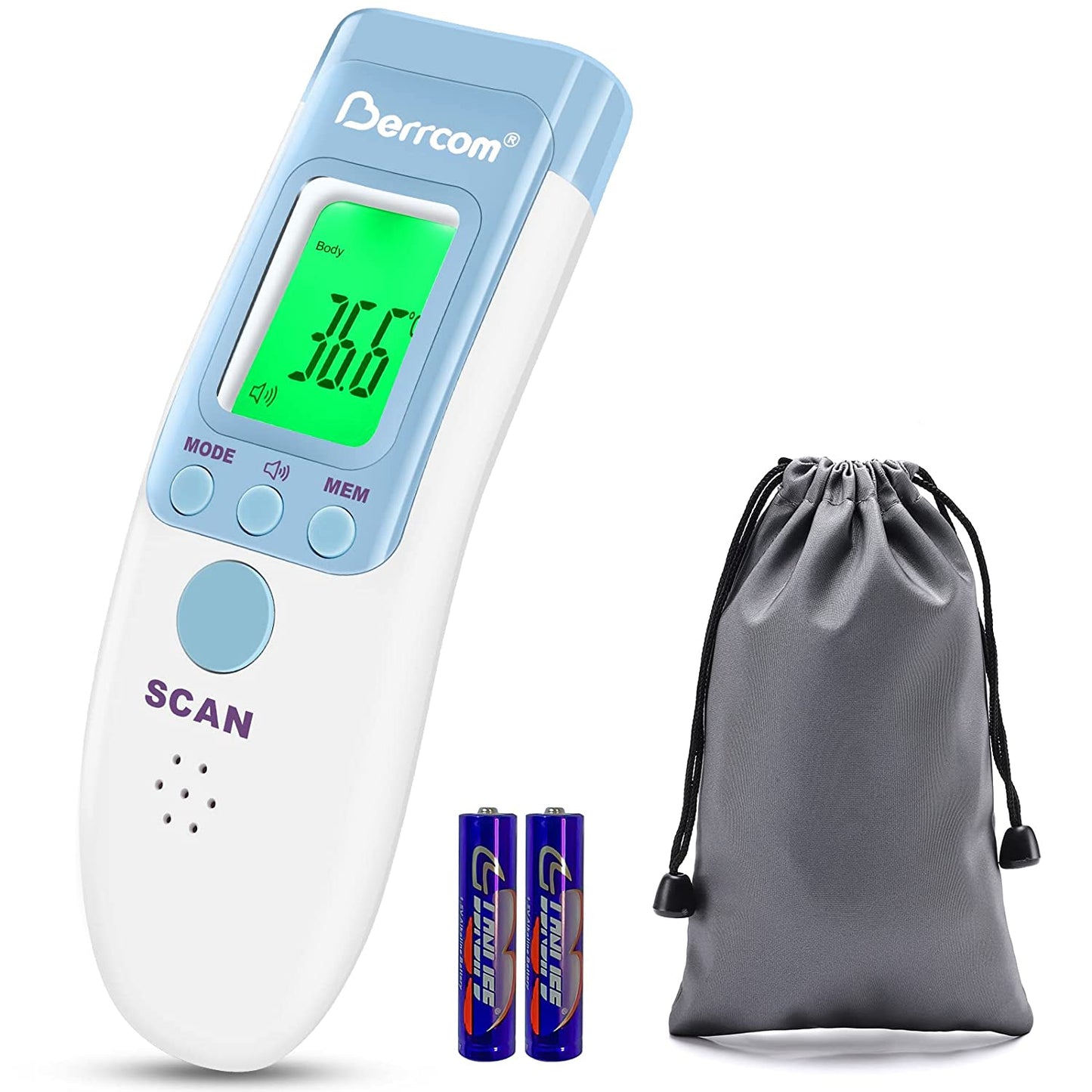 Thermometer,Non Contact Digital Infrared Forehead Thermometer, LED Display 3 Color Backlight Fever Alarm,3 Modes Measure The Temperature of Body,Surface and Space,for Adults,Babies,Pregnant Woman
